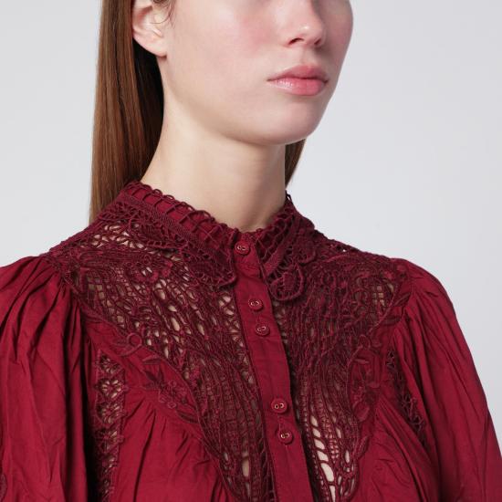 25FW 팜 리오 블라우스 340369CO Burgundy - FARM RIO
