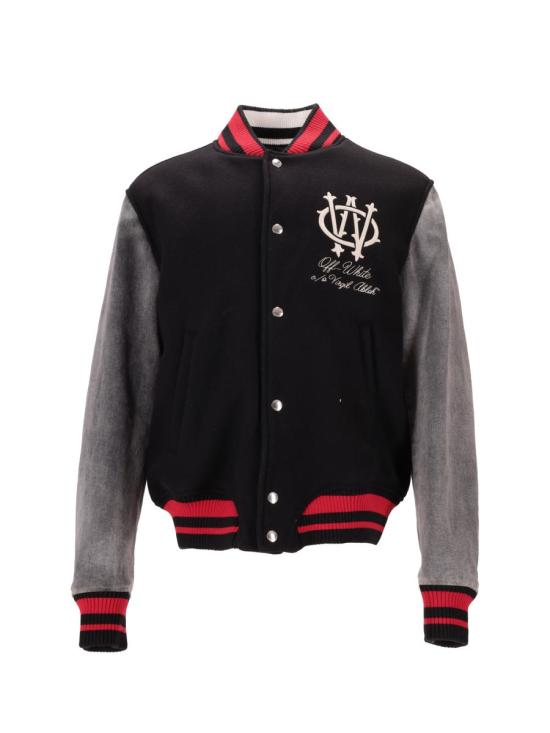 25FW 오프화이트 봄버 자켓 OMEH053F25FAB003 1017 BLACK FROZEN DEW