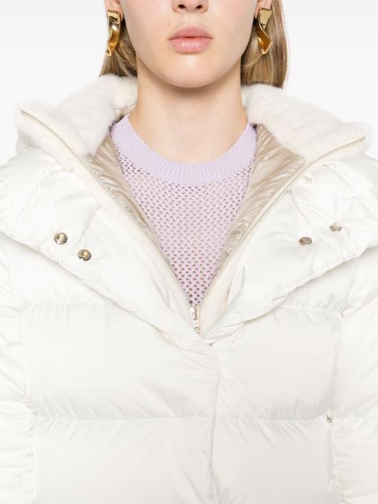 25FW 에르노 새틴 & 뉴 레이디 퍼 A셰이프 다운 자킷 PI001934D 12170Z1000 White - HERNO