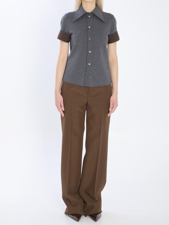 25FW 구찌 울 코튼 저지 블라우스 836442 GREY - GUCCI