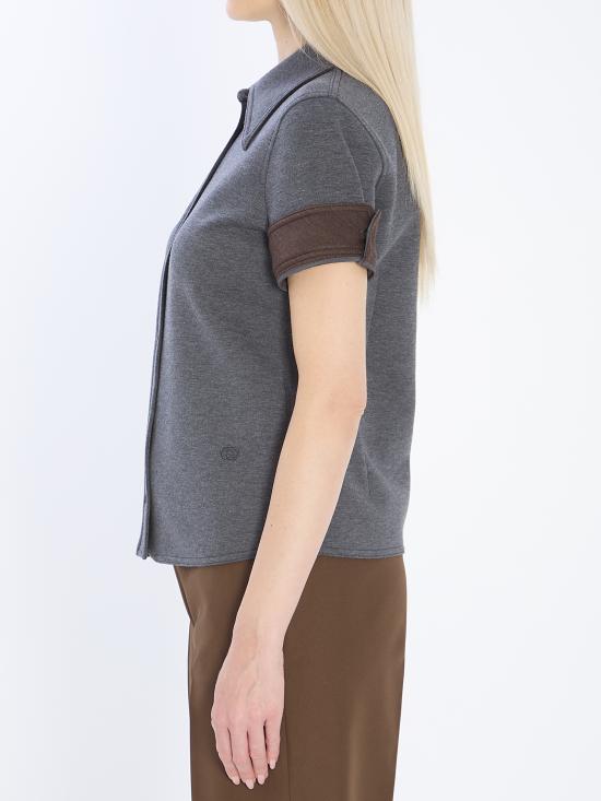 25FW 구찌 울 코튼 저지 블라우스 836442 GREY - GUCCI