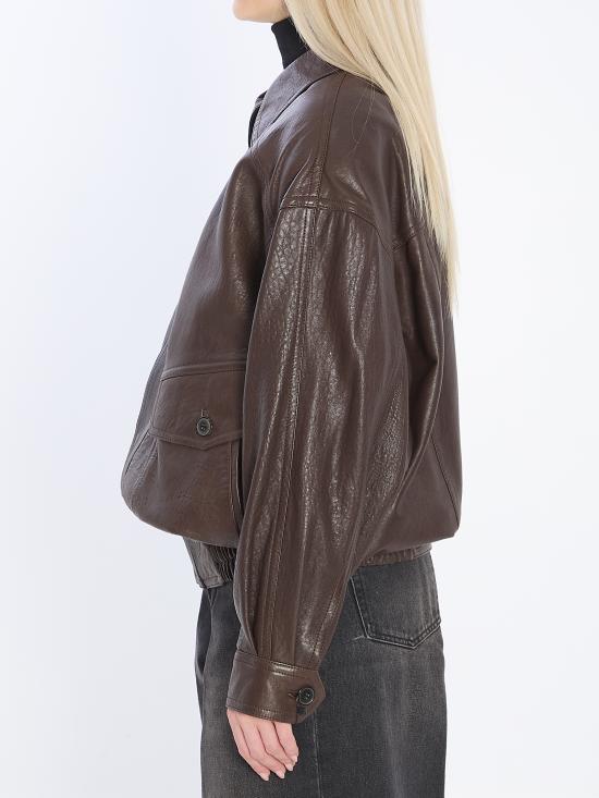 25FW 생로랑 가죽 자켓 842948 BROWN - SAINT LAURENT