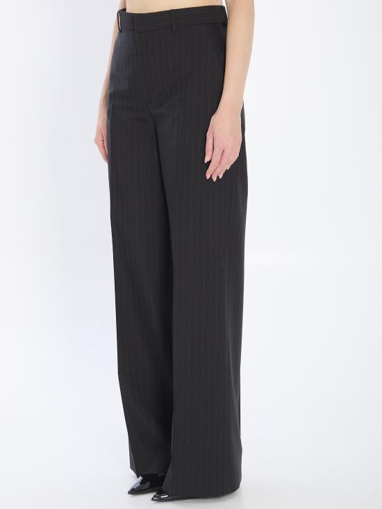 25FW 구찌 핀스트라이프 구찌 울 자카드 팬츠 839329 BLACK - GUCCI