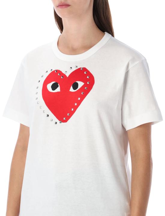 26SS 꼼데가르송 반팔 티셔츠 AX T803 051 WHITE RED - COMME DES GARCONS