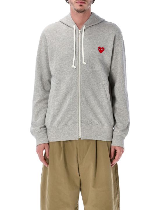 26SS 꼼데가르송 플레이 레드 하트 후드 집업 AX T168 051 Grigio