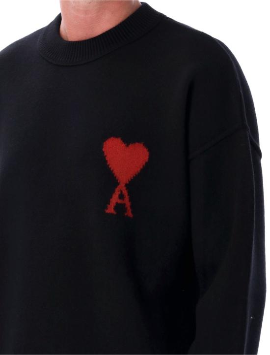 26FW 아미 빅 하트 울 크루넥 스웨터 UKS838018009 Black - AMI