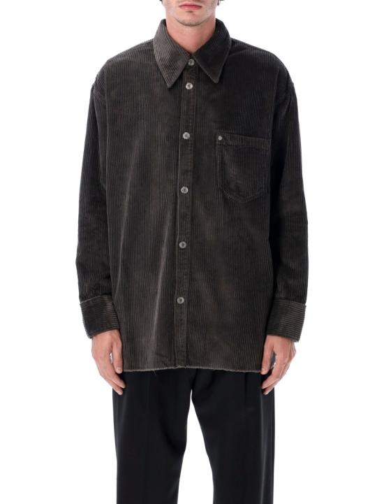 25FW 아미 코듀로이 벨벳 사이드 슬릿 오버셔츠 USH793CO0131020 Black