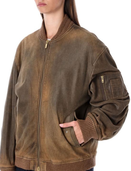 25FW 골든구스 리브드인 이펙트 레더 바이커 자켓 GUP02489P00216855260 Black - GOLDEN GOOSE