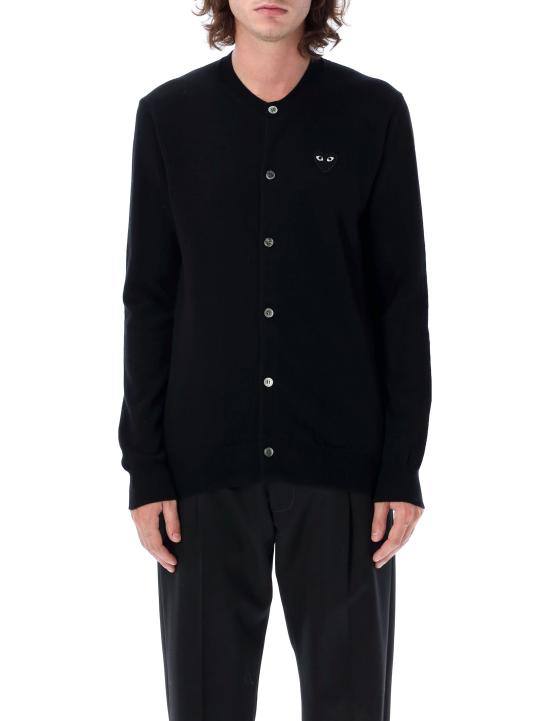 25FW 꼼데가르송 블랙 하트 니트 가디건 AXN023051 BLACK - COMME DES GARCONS
