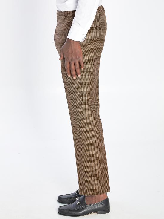 25FW 구찌 자수 하운드투스 울 팬츠 814299Z7AQA2014 brown - GUCCI