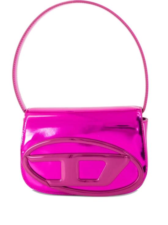 25FW 디젤 1DR 숄더백 인 미러드 레더 X08396PS202T5007 Fuchsia