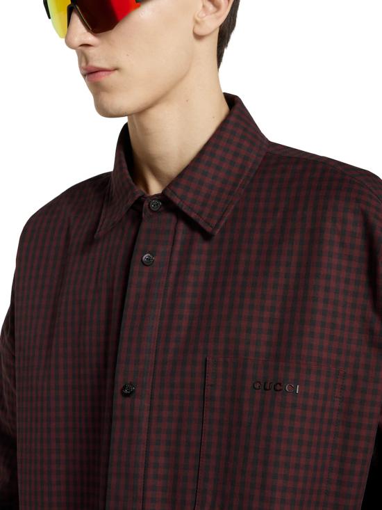 25FW 구찌 체크 깅엄 패딩 자켓 셔츠 836251Z7ATD5333 RED - GUCCI