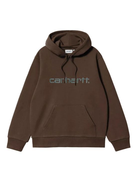 25FW 칼하트 WIP 로고 후드 티셔츠 I030547 3CEXX GREY