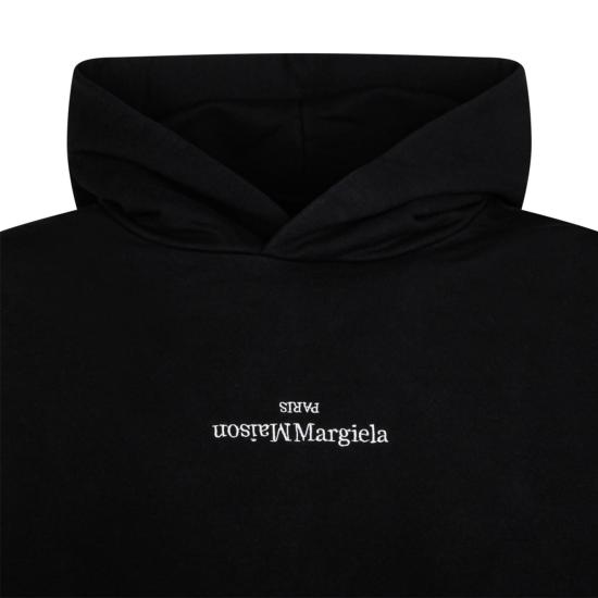 25FW 마르지엘라 업사이드 다운 자수 로고 후드 S50GU0167 S25503962 BLACK - MAISON MARGIELA