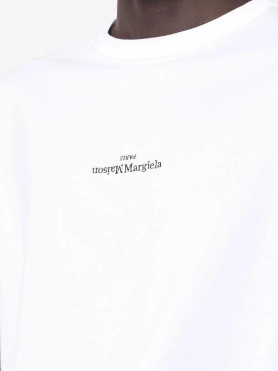 25FW 마르지엘라 디스토티드 로고 티셔츠 S30GC0701 S22816994 WHITE - MAISON MARGIELA