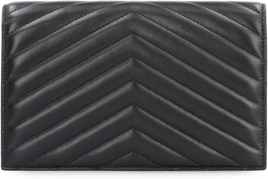 25FW 생로랑 램스킨 카산드라 엔벨로프 체인 월렛 742920 AAA441000 BLACK - SAINT LAURENT