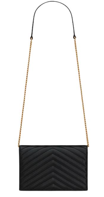 25FW 생로랑 램스킨 카산드라 엔벨로프 체인 월렛 742920 AAA441000 BLACK - SAINT LAURENT