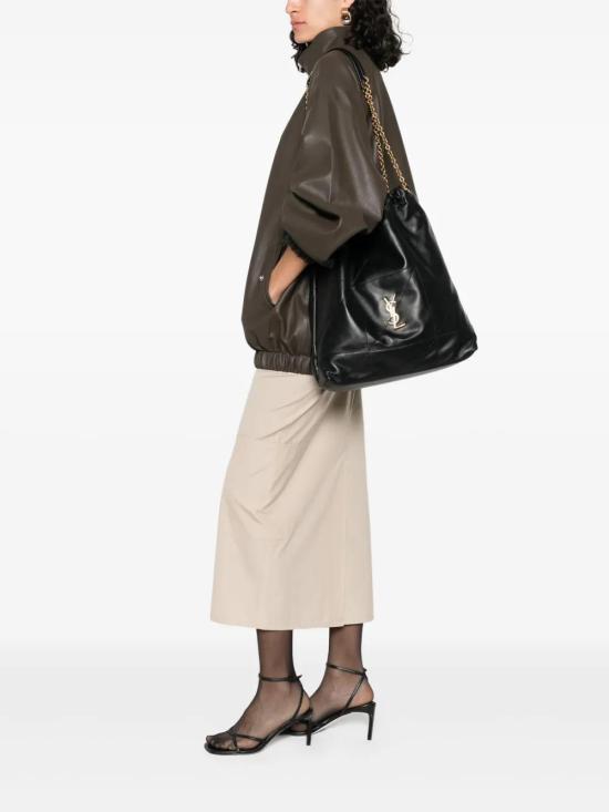 25FW 생로랑 제이미 라지 포숑 램스킨 828350 AAB321000 BLACK - SAINT LAURENT