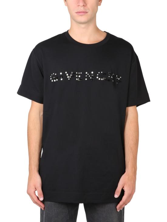  지방시 반팔 티셔츠 BM717L3Y6B 001 BLACK