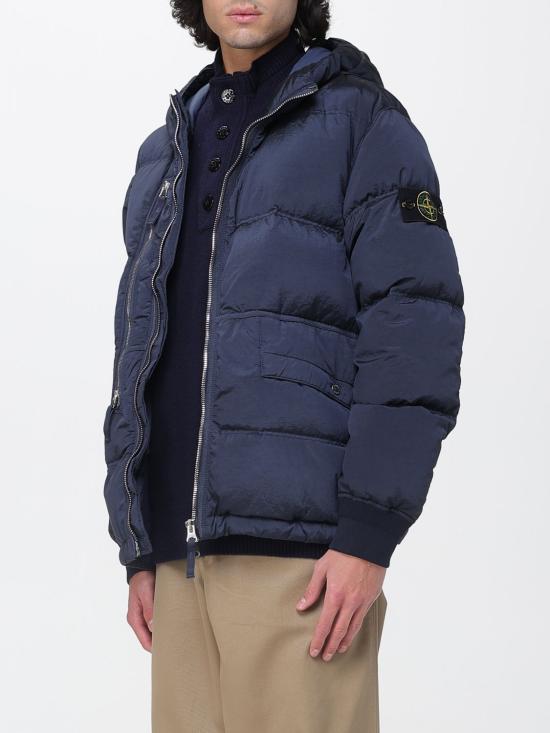 25FW 스톤 아일랜드 나일론 메탈 에코닐 후드 다운 파카 4100088S0019 V0020 Blue - STONE ISLAND