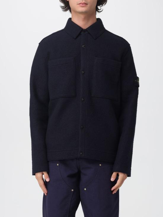 25FW 스톤 아일랜드 패치 포켓 울 셔츠 자켓 5100058S0IN1 V0020 Blue