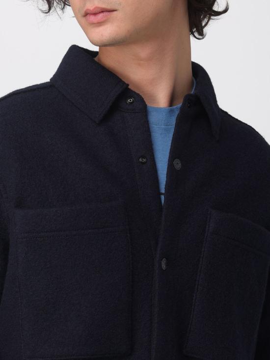 25FW 스톤 아일랜드 패치 포켓 울 셔츠 자켓 5100058S0IN1 V0020 Blue - STONE ISLAND