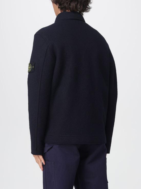 25FW 스톤 아일랜드 패치 포켓 울 셔츠 자켓 5100058S0IN1 V0020 Blue - STONE ISLAND