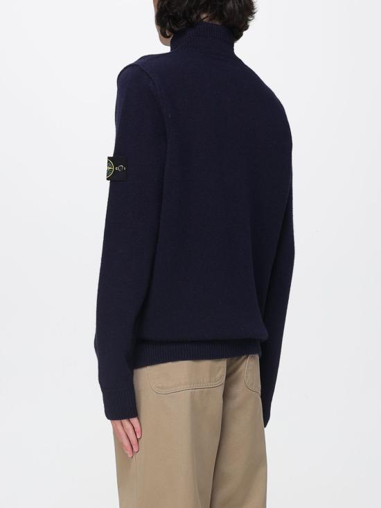 26FW 스톤 아일랜드 램스울 하프집 점퍼 5100040S00A3 V0020 Blue - STONE ISLAND