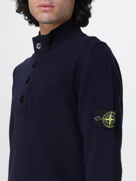 26FW 스톤 아일랜드 램스울 하프집 점퍼 5100040S00A3 V0020 Blue - STONE ISLAND