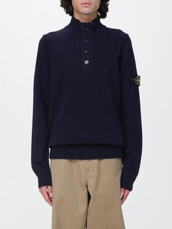 26FW 스톤 아일랜드 램스울 하프집 점퍼 5100040S00A3 V0020 Blue