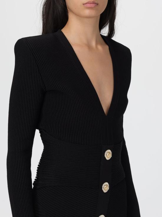 25FW 발망 롱 원피스 FF1R9327KI51 0PA Black - BALMAIN