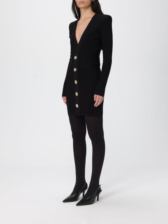 25FW 발망 롱 원피스 FF1R9327KI51 0PA Black - BALMAIN