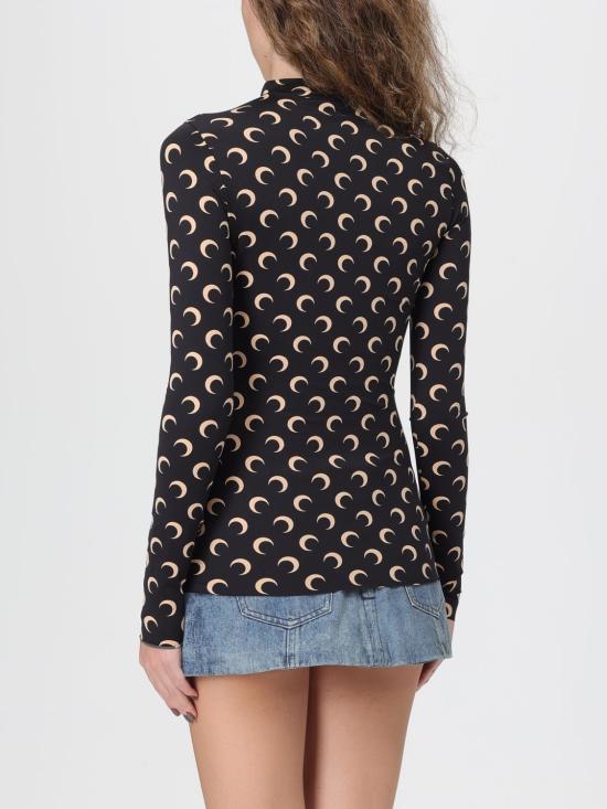 25FW 마린세르 문 프린티드 저지 롱슬리브 하이텍 탑  WTS005ACJER0001 TA10 Black - MARINE SERRE