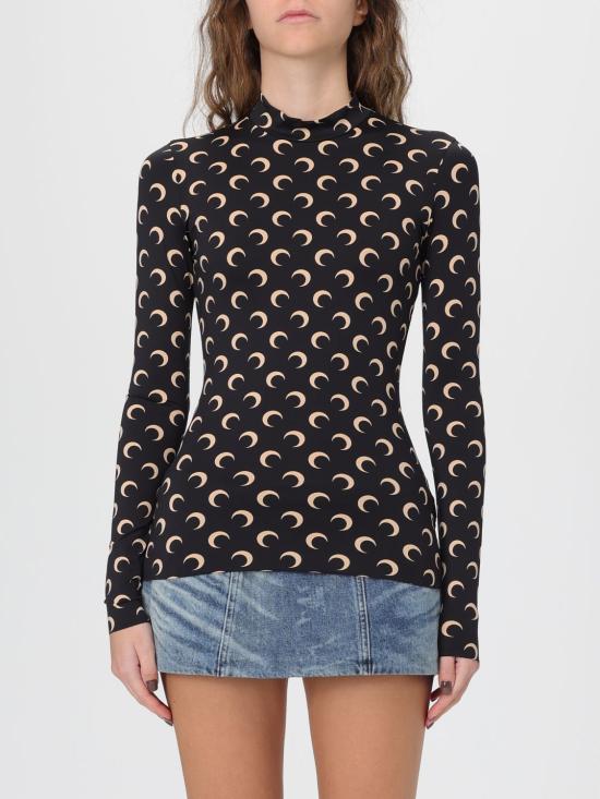 25FW 마린세르 문 프린티드 저지 롱슬리브 하이텍 탑  WTS005ACJER0001 TA10 Black