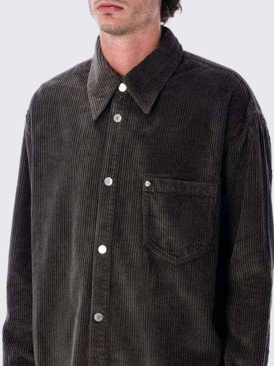 25FW 아미 코듀로이 벨벳 사이드 슬릿 오버셔츠 USH793CO0131 020 Grey - AMI