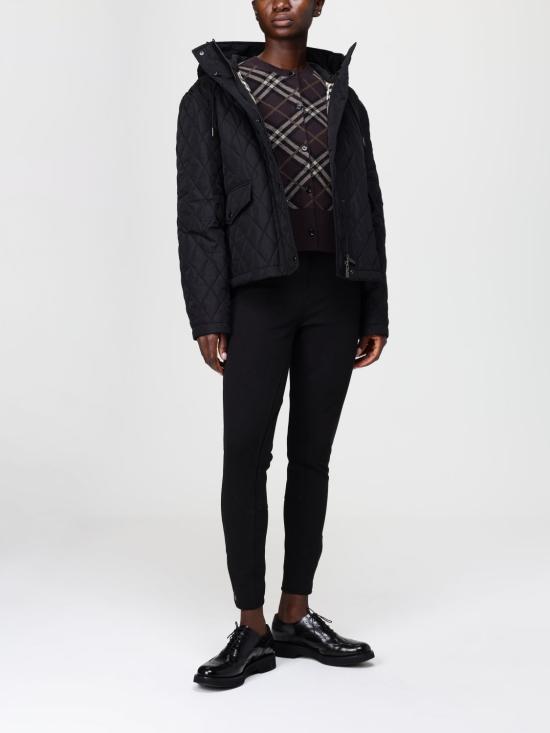 25FW 버버리 크롭 퀄티드 나일론 후드 자켓 8110329 Black - BURBERRY