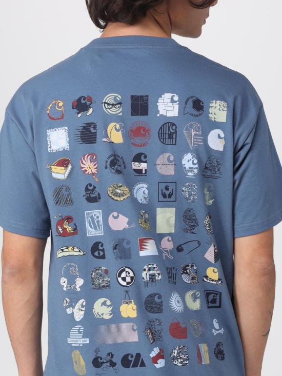 25FW 칼하트 WIP 반팔 티셔츠 I035439 33DXX Gnawed Blue - CARHARTT WIP