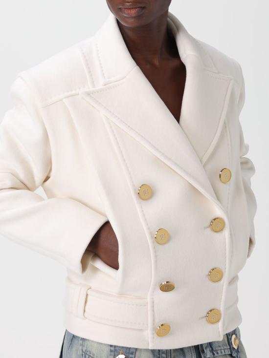 25FW 발망 코트 FF1UA095WB50 0FA White - BALMAIN