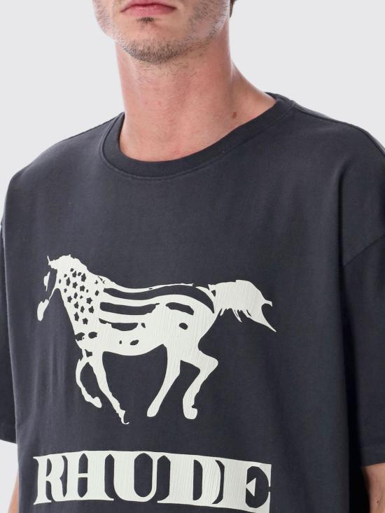 25FW 루드 반팔 티셔츠 RHFW25TT01012 3158 Black - RHUDE