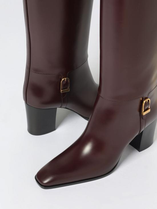 25FW 생로랑 스무스 레더 롱부츠 스무스 가죽 부츠 818207AAEHR 6033 Wine - SAINT LAURENT
