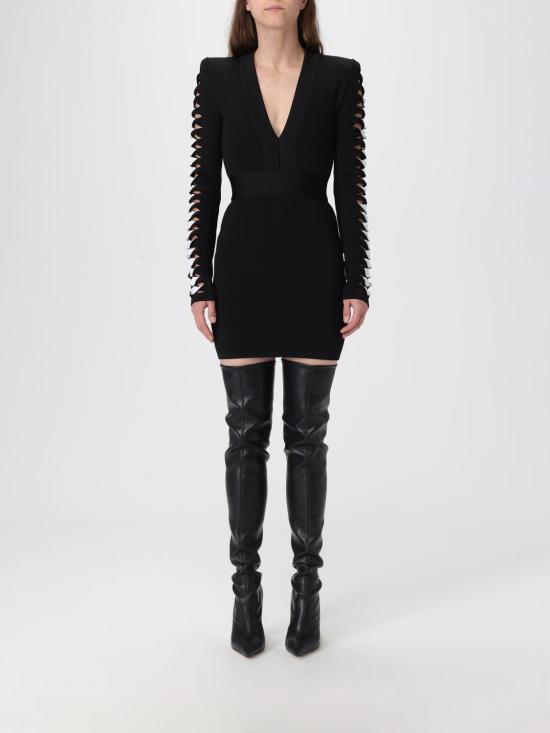 25FW 발망 롱 원피스 FF0R8049KI98 EAB Black