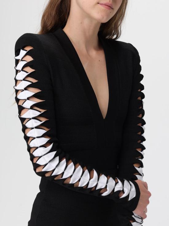 25FW 발망 롱 원피스 FF0R8049KI98 EAB Black - BALMAIN