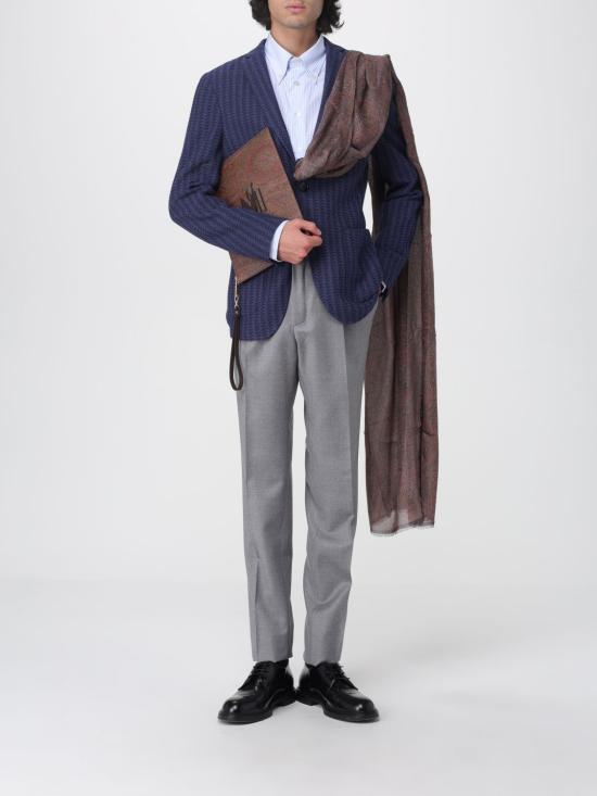 25FW 에트로 긴팔 셔츠 1K9648310 250 Gnawed Blue - ETRO