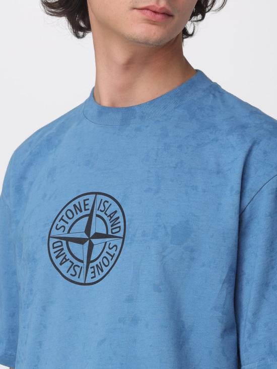25FW 스톤 아일랜드 반팔 티셔츠 1200031S0019 V002B Gnawed Blue - STONE ISLAND