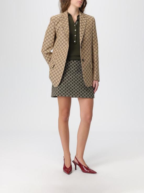 25FW 구찌 모노그램 미니 숏 스커트 824007ZASUE 3027 Green - GUCCI