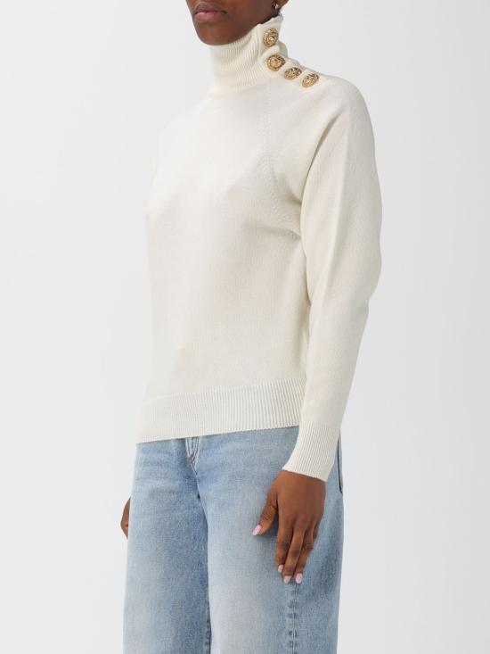 25FW 발망 스웨터 FF0KF100KI87 0KA White - BALMAIN