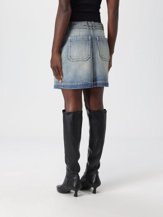 25FW 발망 데님 스커트 FF1LBA88DF79 6FC Blue - BALMAIN