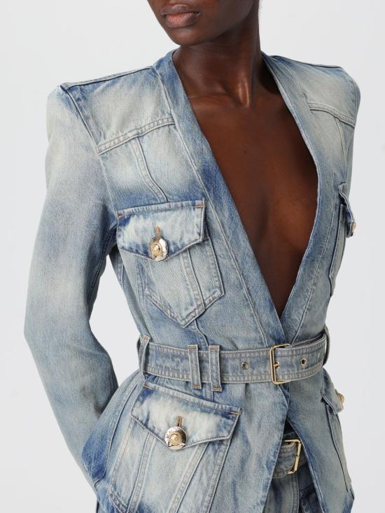 25FW 발망 자켓 FF1SI631DF79 6FC Blue - BALMAIN