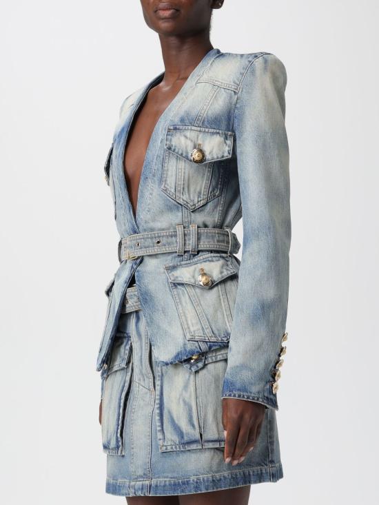 25FW 발망 자켓 FF1SI631DF79 6FC Blue - BALMAIN