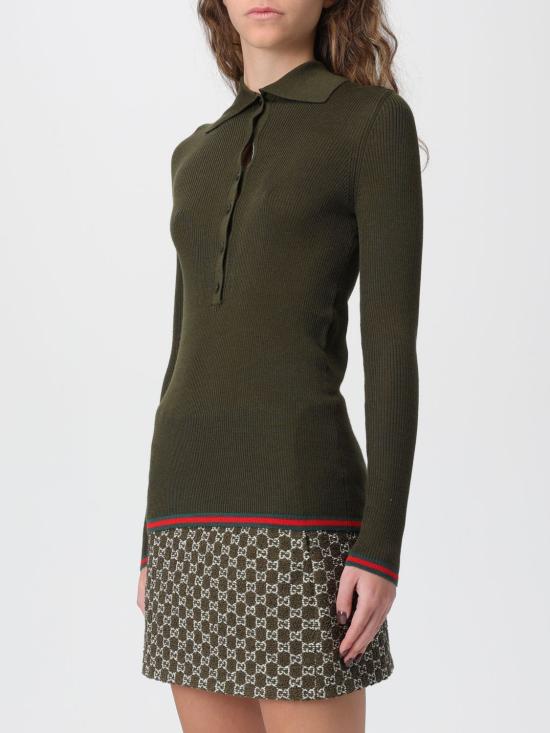 25FW 구찌 폴로 티셔츠 810315XKD8J 3450 Forest Green - GUCCI